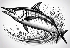 Marlin jumping tattoo idea