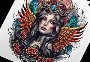 portrait of a creature animal death angel tattoo idea