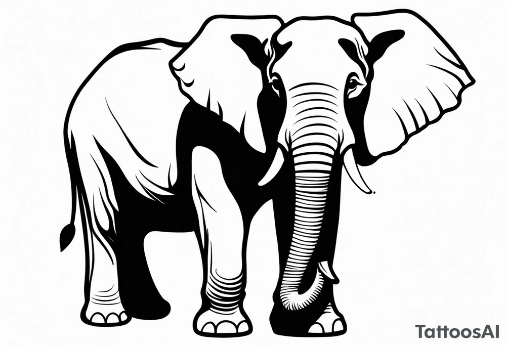 elephant with a trunk up tattoo idea