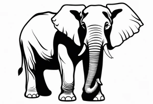 elephant with a trunk up tattoo idea