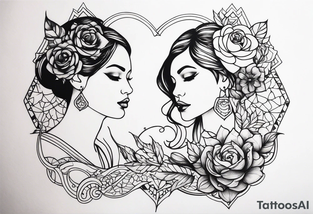 matching tattoos with sister tattoo idea