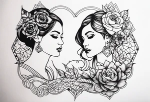 matching tattoos with sister tattoo idea