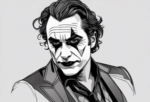 joaquin phoenix joker tattoo to cover up an existing tattoo on my right upper arm. tattoo idea