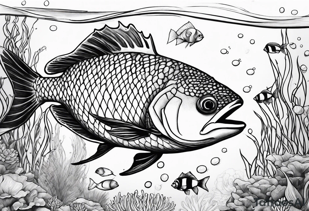 Under aquarium tattoo idea