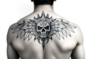 Create a mexican Aztec tattoo with life and death as the theme tattoo idea