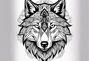 A wolf face tattoo idea