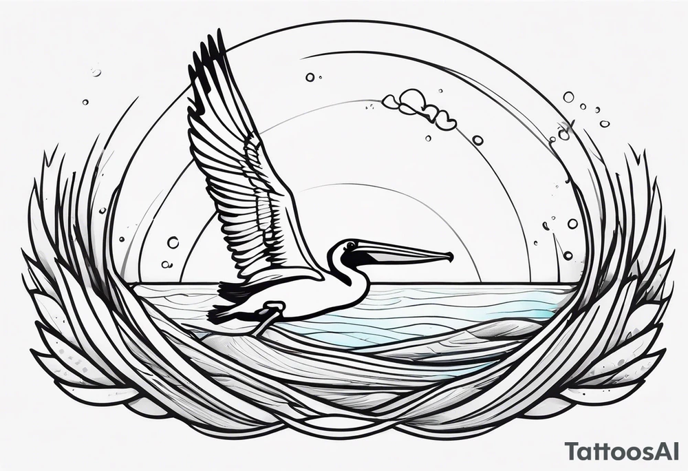 pelican +diving +water tattoo idea