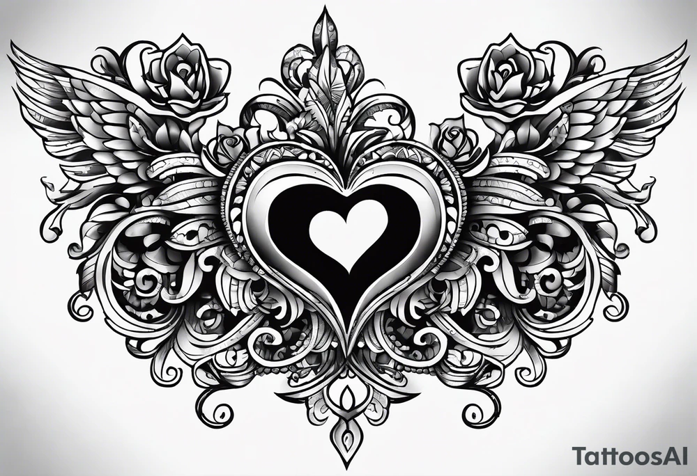 I have heart on my shoulder, and i need something around my heart tattoo idea