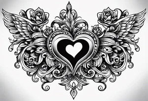 I have heart on my shoulder, and i need something around my heart tattoo idea