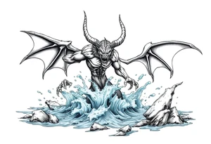 water-demon rise up out of the river. tattoo idea