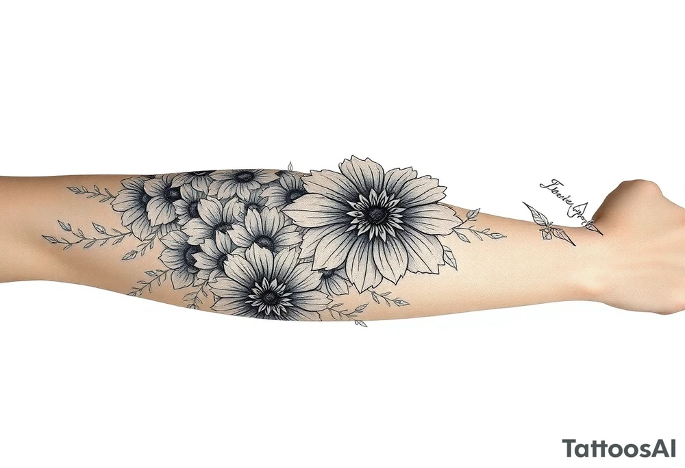 Survival through pain, flowers, mandalas tattoo idea