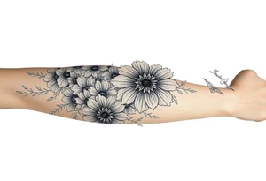 Survival through pain, flowers, mandalas tattoo idea