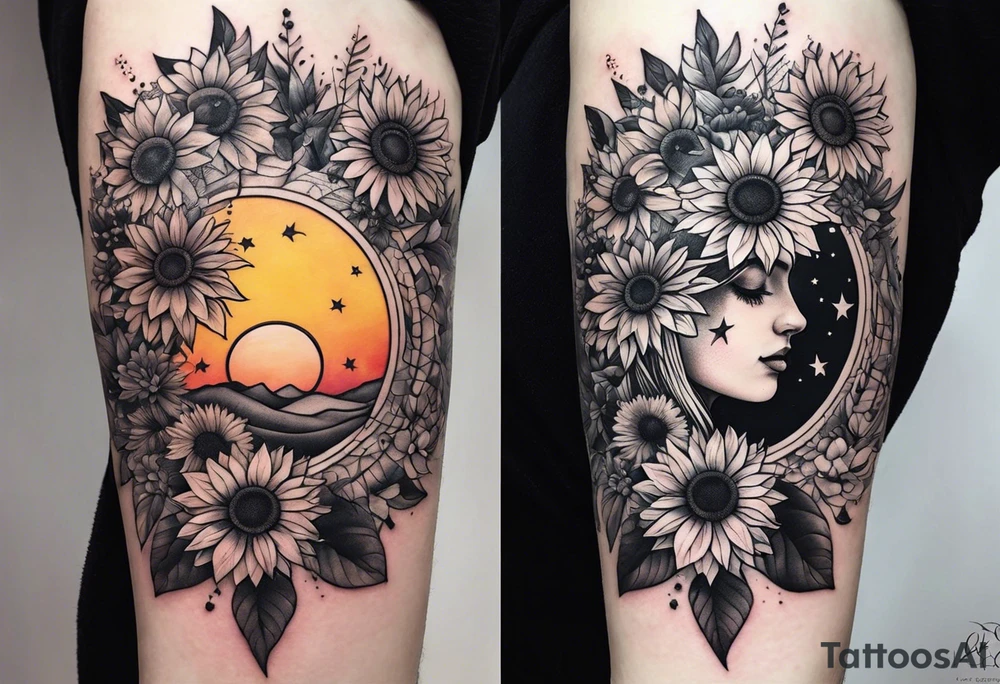 I’m a capicorn I love sunflowers, stars and set sunsets I also think a cassopiea consultation  is tired to me name starts with a W I have 3 kids 1 boy and 2 girls fore arm tattoo idea