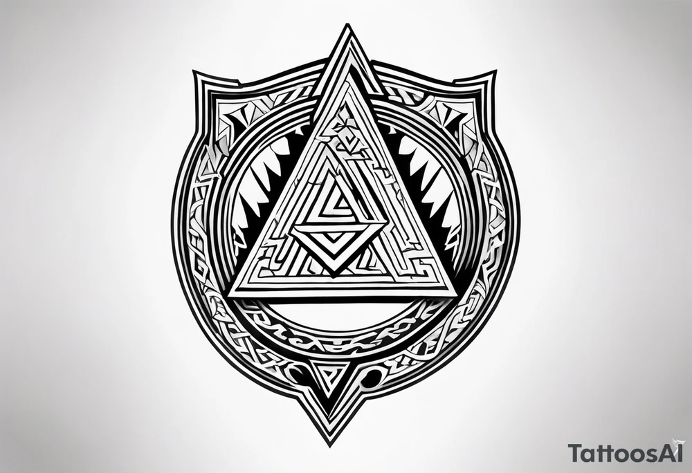 Valhalla shield valknut sword tattoo idea