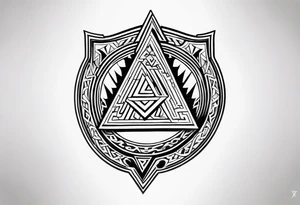 Valhalla shield valknut sword tattoo idea