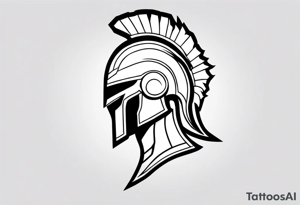 ultra-fine line linework vector of a spartan from the side, spartan spear, spartan shield, laurel wreath tattoo idea