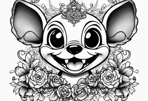 Stitch from Disney falling in love tattoo idea