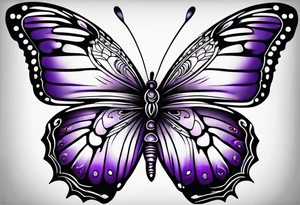 Purple butterfly flying tattoo idea