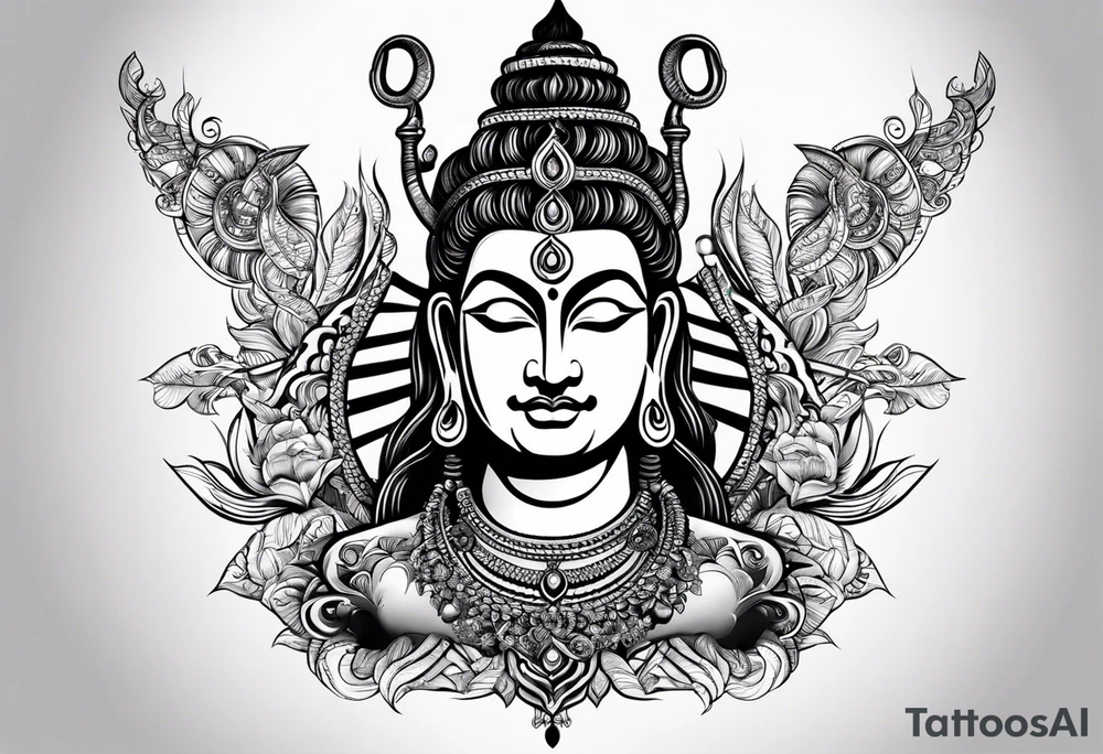 Shiva Trishul with damru tattoo on forearm tattoo idea