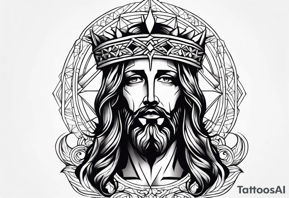 jesus rose crown tattoo idea