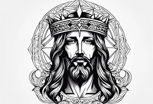 jesus rose crown tattoo idea