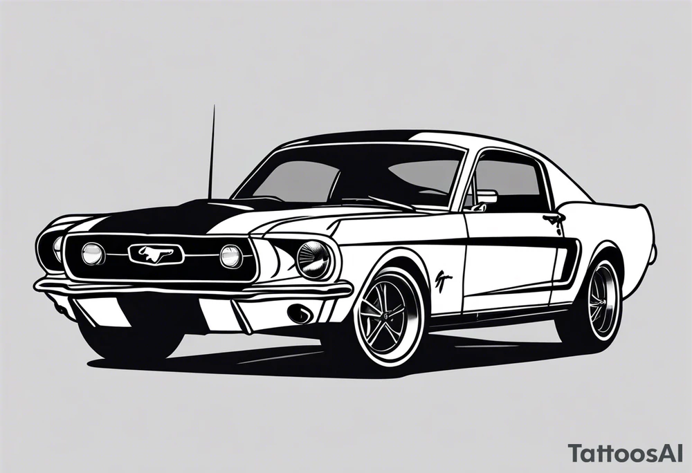 Vintage Ford mustang tattoo idea