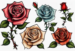 Single Rose with stem tattoo idea