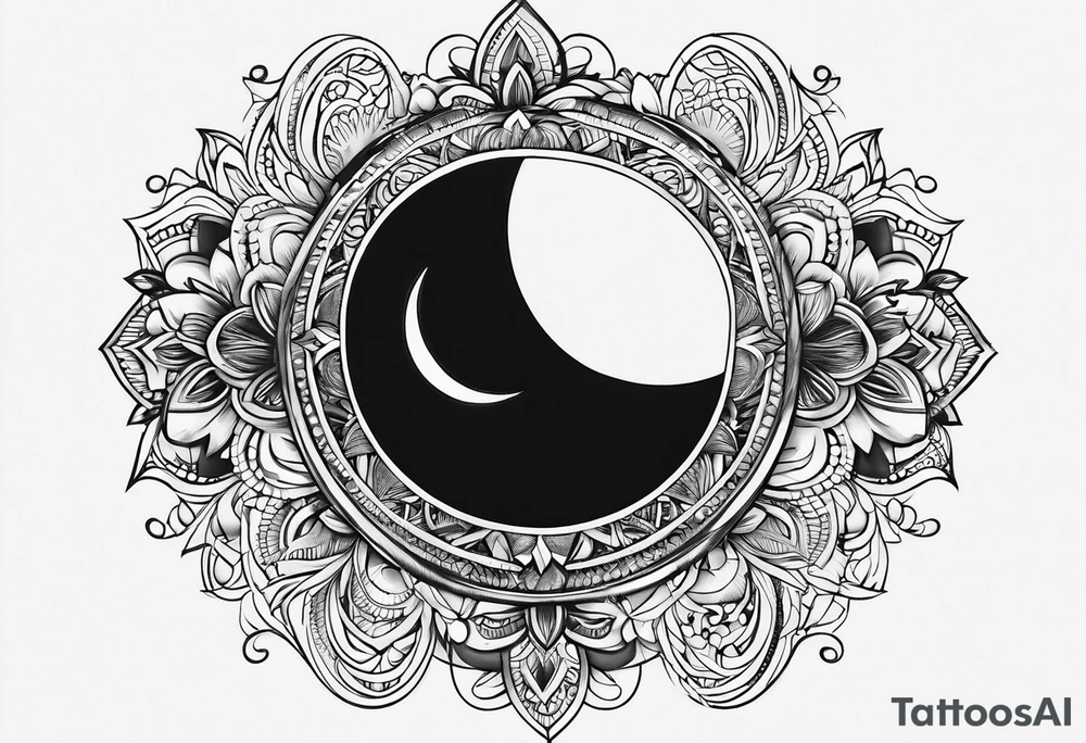 simple eclipse tattoo idea