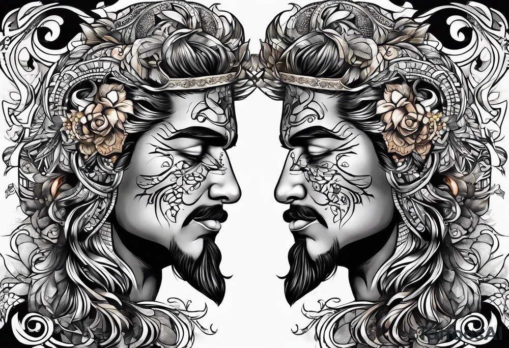 Love, source, abundance, Gemini male tattoo idea