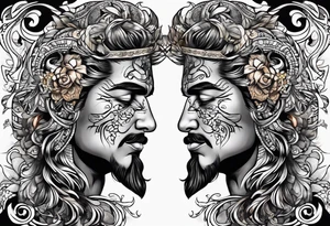 Love, source, abundance, Gemini male tattoo idea