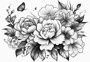 Japanese sleeve with flowers tattoo idea
