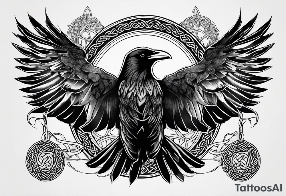 3 ravens made of Celtic knots tattoo idea