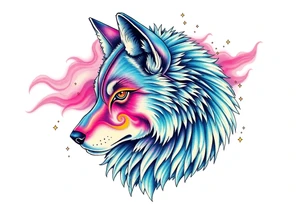 Aurora wolf tattoo idea