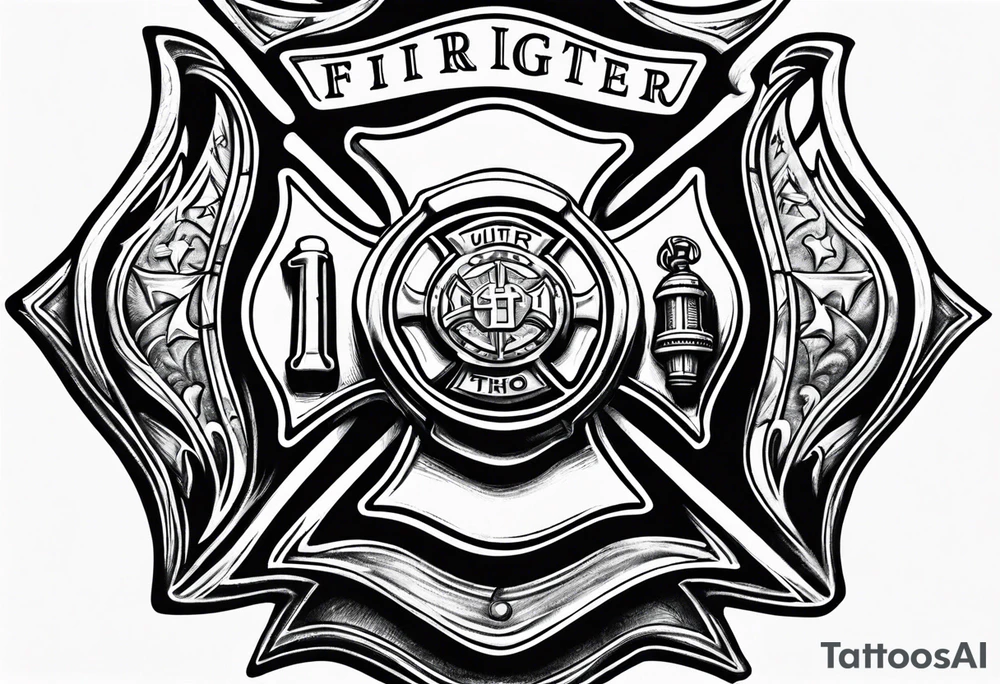 Firefighter Maltese cross tattoo idea