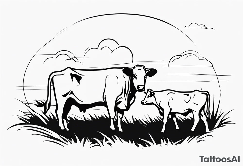 COWS IN YARD tattoo idea