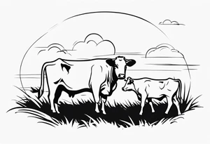 COWS IN YARD tattoo idea