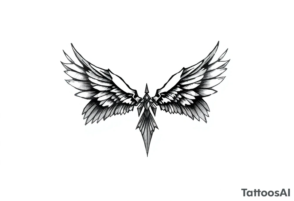 wings on the back of the neck tattoo idea