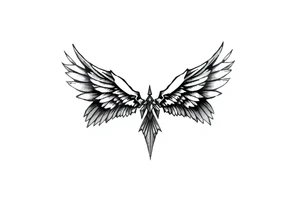 wings on the back of the neck tattoo idea
