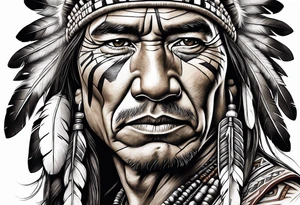 Native American With Gun tattoo idea