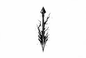 one  arrow  that look down tattoo idea