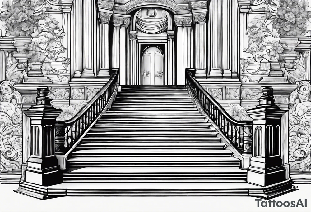 Outline of staircase shape tattoo idea