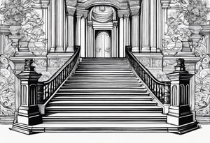 Outline of staircase shape tattoo idea