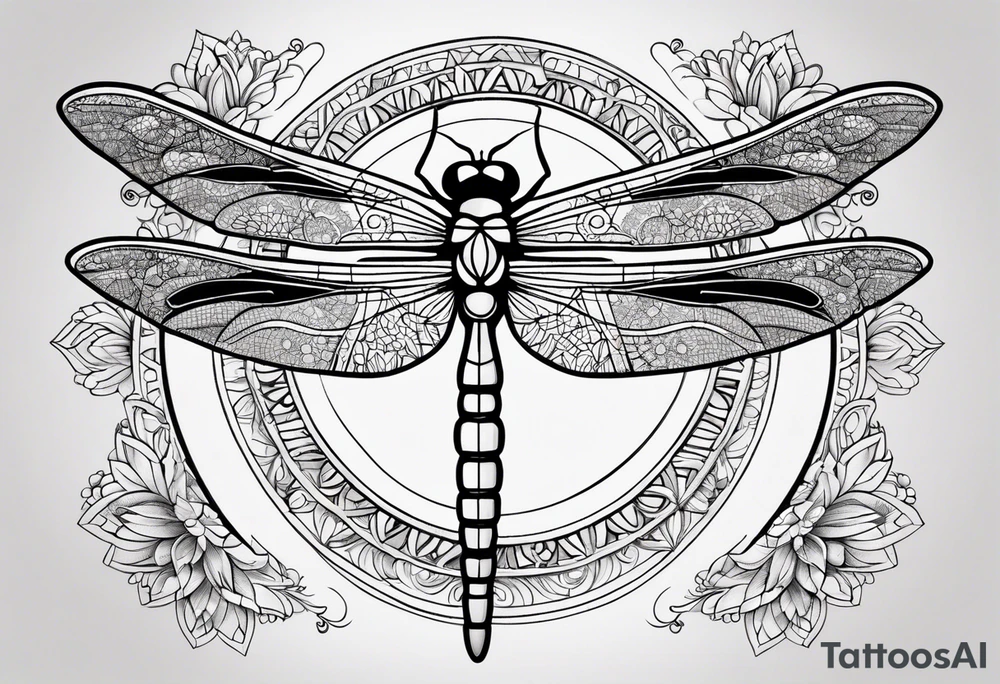dragonfly and mandala tattoo idea