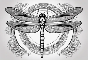 dragonfly and mandala tattoo idea