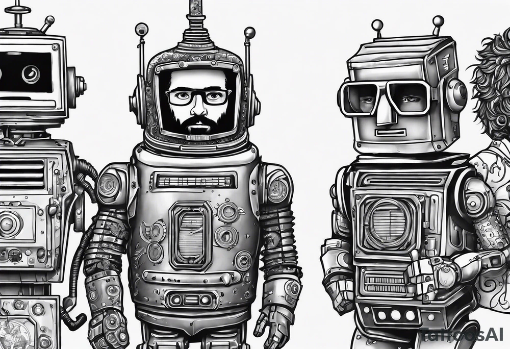 Flight Of The Conchords band dressed in robot costumes tattoo idea