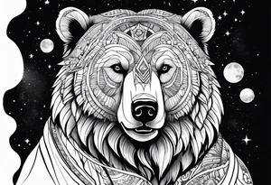 Cosmic bear tattoo idea