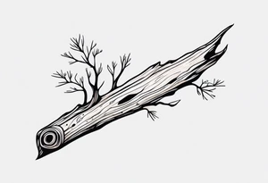 Driftwood stick tattoo idea
