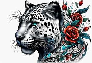 Panther with traditional tattoos tattoo idea