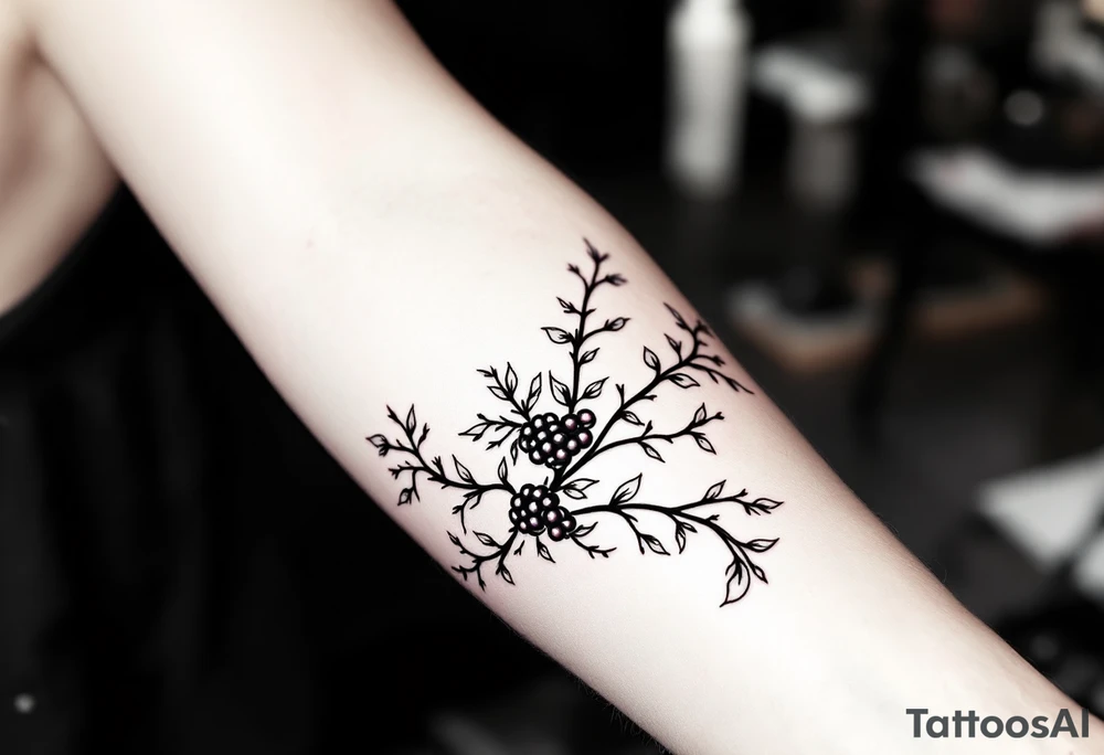 American traditional style Blackberry vine to wrap around an arm tattoo idea