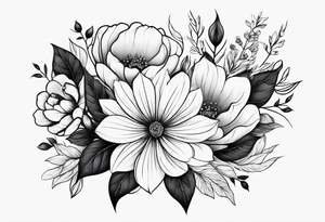 Minimalist flowers tattoo idea